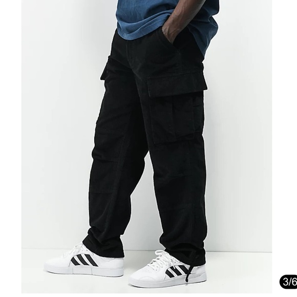 Empyre Black Corduroy Cargo Skate Pants size 44 - Picture 3 of 12
